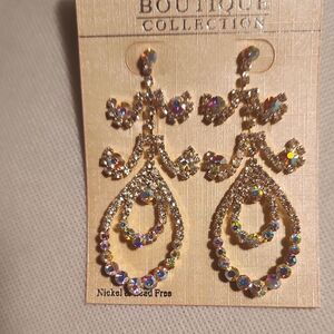 Iridescent Faux Crystal Earrings